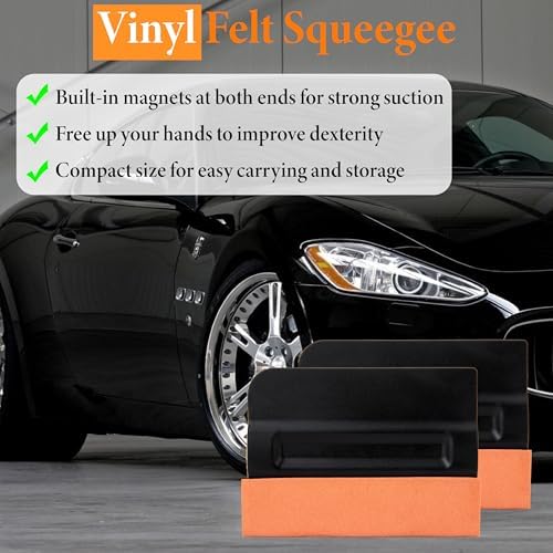 ecocstm 4 PCS Vinyl Felt Squeegee, 4 Inch Magnet Tint Decal Squeegee Tool - Image 5