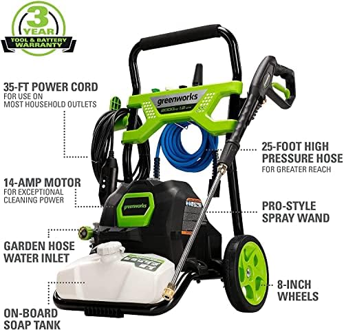 Greenworks 2000 PSI (1.2 GPM) Electric Pressure Washer - Image 3