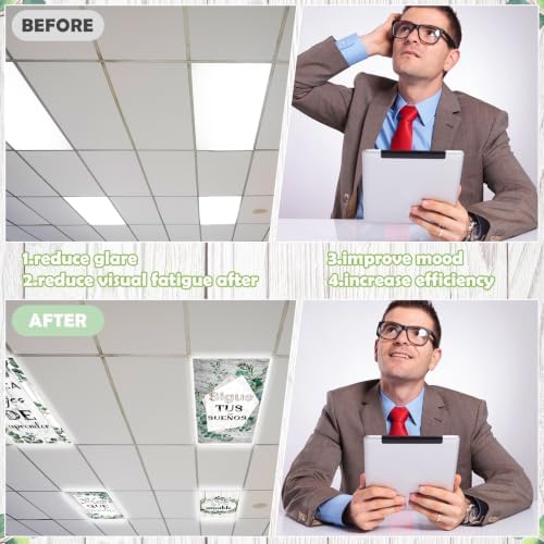 8pcs Spanish Classroom Fluorescent Magnetic Light Covers,2x4 FT Eucalyptus - Image 5