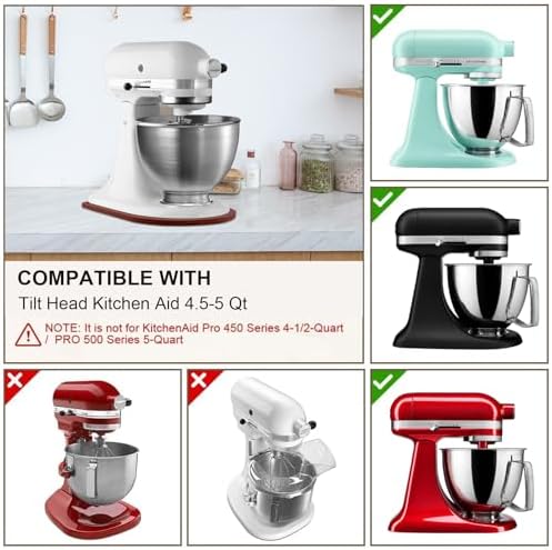 Sliding Mat for Kitchen aid 4.5-5 Qt Stand Mixer with 1Pc Cord Organizer and 3Pcs Attachment Holder for Kitchen Appliance Slider (4.5-5 Qt Bamboo and Attachment, Bright Brown) - Image 2