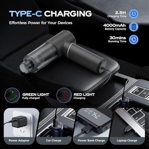 BSRCO Brushless Handheld Vacuum, 15000Pa Strong Suction - Image 6