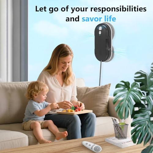 Window Cleaning Robot - Double Helix 4800-6400Pa Suction, (Black) - Image 2