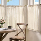 jinchan Linen Kitchen Tier Curtains, 38x36, 2 Panels, Natural - Image 3