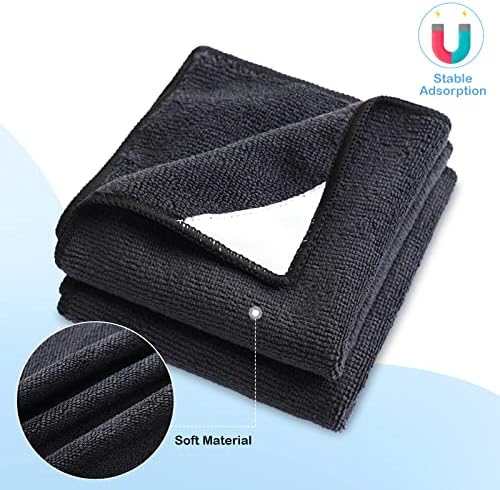 Magnetic Microfiber Cleaning Cloth, Black, Blue, 10 x 10 Inch, 8 Pcs - Image 3