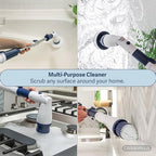 Casabella Power Spin Scrubber, Extendable to 47.5” – Cordless Electric Cleaner for Shower, Kitchen, Bathroom, Tile, Tub, Car, Deck - Rechargeable Spin Brush with Adjustable Brush Head & 4 Attachments - Image 2