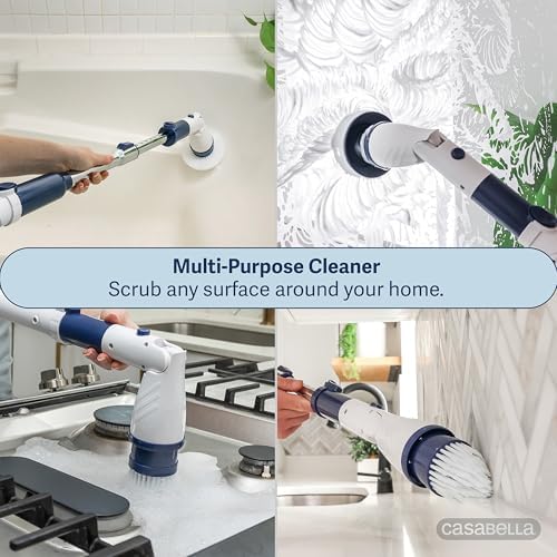 Casabella Power Spin Scrubber, Extendable to 47.5” – Cordless Electric Cleaner for Shower, Kitchen, Bathroom, Tile, Tub, Car, Deck - Rechargeable Spin Brush with Adjustable Brush Head & 4 Attachments - Image 2