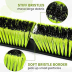 24-Inch Push Broom Outdoor with Stiff Bristle, Heavy Duty Broom Brush with 63” Long Handle for Deck Patio Driveway Garage Warehouse Shop Floor Sweeping & Scrubbing - Image 3