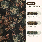 StangH 100% Blackout Black Floral Velvet Curtains 86 Inch 2 Panels - Image 7