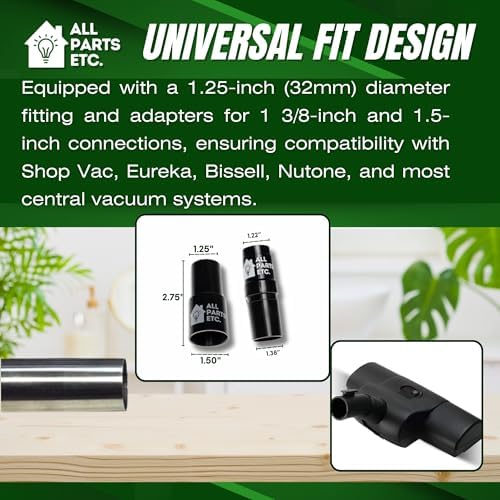 Vacuum Carpet Brush Nozzle Attachment, 1.25” Turbo Floor Brush Accessories, Head for Shop Vac, Bissell, Shark, Oreck, Hoover, Eureka & Central Vacuum (Style May Vary) - Image 4