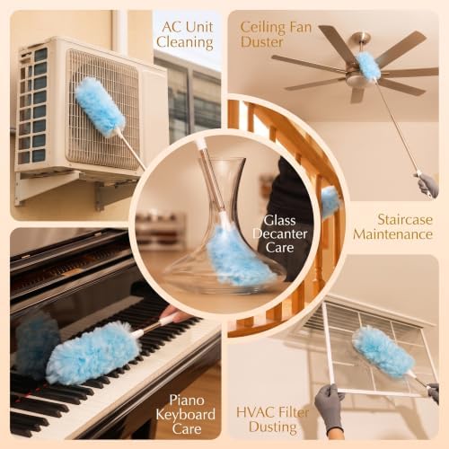 50 Count Duster Refills with 1 Handle | Disposable Multi Surface 360° Duster Cleaner Kit for Ceiling Fans, Blinds & Furniture - Image 6