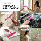 GÜTEWERK Silicone Shower Squeegee with 3-in-1 No-Drill Mount, Pink, 11'' - Image 6