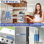 MRKG Refrigerator Door Handle Covers, Set of 5, Washable Without Fading, Keep Your Kitchen Appliance Clean from Smudges, Drips, Food Stains, Oil, 15.6X 5.6 inches, 6x3.5 inches (Blue, Grey) - Image 3