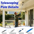 28FT Reach Light Bulb 5-20FT Telescopic Extension Pole Light Bulb Changer for High Ceilings with Feather Duster, Baskets and Suction Cups for Recessed Lights and High Ceilings - Image 5