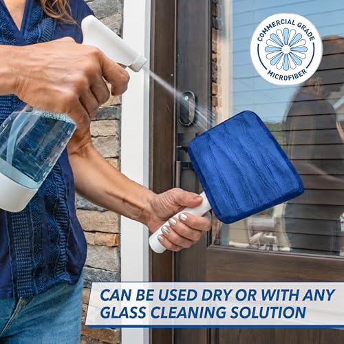 Unger Speed Clean with 4ft Pole and Extra Reusable Pads, Indoor Window Cleaner, Household Cleaning Supplies, Works with Glass and Natural Cleaners and Solutions, Attracts Dust and Dirt - Image 2