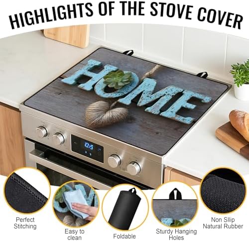 NYZE Stove Top Cover for Electric Stoves, Flat Top Cooktop Protector, Kitchen Extra Counter Space with Home Design - Image 2