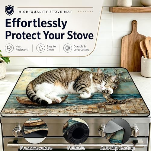 Stove Top Cover,28.5"L x 20.9"W,Heat Resistant Cooktop Protector Mat - Image 5