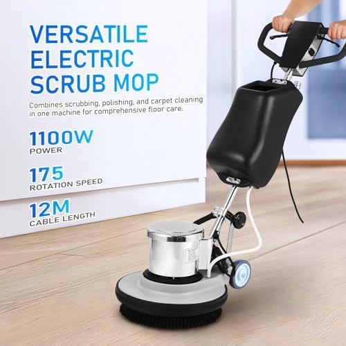 Commercial Floor Scrubber Machine with 3 Brushes, 17" Heavy Dut - Image 4
