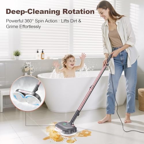 Scrubbing Steam Mop with Rotating Pads for Floor Cleaning,Steam Cleaner F6 - Image 4