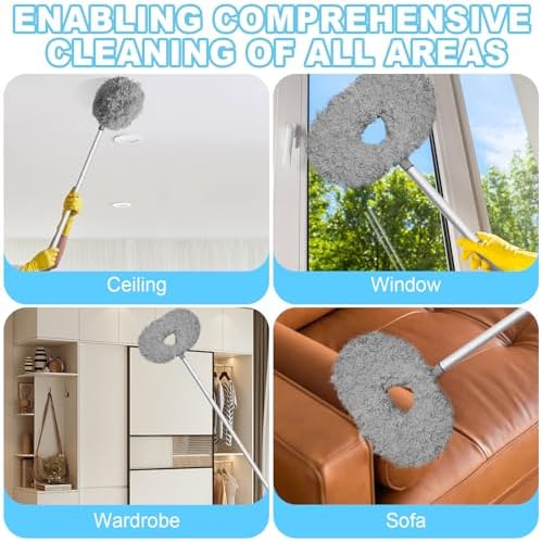 Eunice Ceiling Fan Cleaner Duster with Extension Pole,Blue 7FT - Image 4