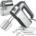 Hand Mixer Electric, 450W Kitchen Mixers with Scale Cup Storage Case, Turbo Boost/Self-Control Speed + 5 Speed + Eject Button + 5 Stainless Steel Accessories, For Easy Whipping Dough, Cream, Gray by LILPARTNER