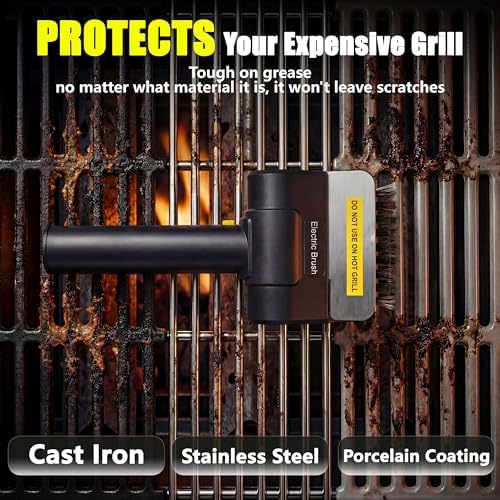 Electric BBQ Grill Brush, Cordless Grill Cleaner, Black - Image 4