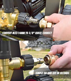 QC Installed Pressure Washer Hose 100 ft, 4200 PSI Flexible & Kink-Resistant, Steel-Braided & Durable, Power Washer Hose with 3/8" 360° Swivel Quick Connect, Hot/Cold Water Compatible, Red - Image 6