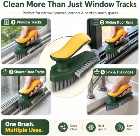 Window Track Cleaner, Gap Brush Groove Cleaner, Window Track Cleaning Tool, Gap Cleaning Brush Small Spaces, Sliding Door Track Cleaner, Window Brush, Shower Track Cleaning Brush, Window Cleaner Tool - Image 4