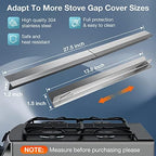 2PCS Kitchen Stove Counter Gap Covers Stainless Steel (13.8"-27.5" Silver) - Image 3