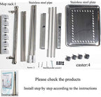 movable mop broom holder put wet mops floor standing cleaning tool rack stainless for schools, hospitals, factories, hotels, restaurant, etc. - Image 6