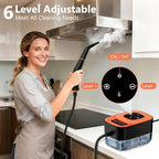 Steam Cleaner, Portable Steamer for Cleaning with 16pcs Accessories, 6-Level Adjustable, 15s Heat-Up, Handheld Steam Cleaner for Home for Tile, Grease, Dirt, Grout, Car Detailing, Orange - Image 3