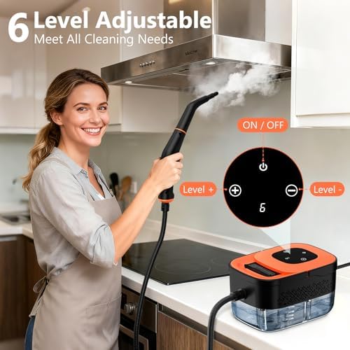 Steam Cleaner, Portable Steamer for Cleaning with 16pcs Accessories, 6-Level Adjustable and 15s Heat-Up, Handheld Steam Cleaner for Home, Tile, Dirt, Grout, Grease, Car Detailing - Image 3