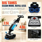 Floor Scrubber Machine 17",Commercial Electric Floor Scrubber And Floor Buffer Machine,Floor Polisher Machine With Brushes,Cordless Electric Spin Scrubber For Concrete,Tile Wood Floors white - Image 6