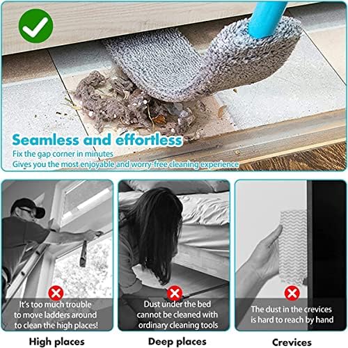 Retractable Microfiber Dust Brush Gap Mop, Multifunction Retractable Microfiber Dust Brush Gap Mop, Flexible Gap Microfiber Duster Under Appliance Dusters (1 Set+1Pcs Cloth) - Image 6