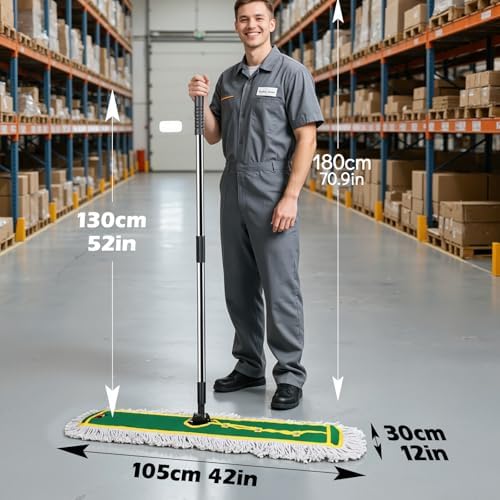 42" Commercial Dust Mop for Floor Cleaning, Heavy Duty Industrial Mop - Image 4