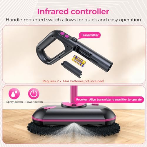 Cordless Electric Spin Mop, 300ML Powerful Floor Cleaner with Sprayer - Image 2