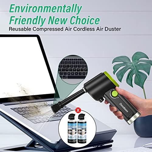 DOROBEEN Compressed Air Duster, Cordless Handheld Air Blower, Stepless Speed, 41000RPM, Portable Rechargeable Built-in Battery, Electric Air Duster for Computer Keyboard Electronics Cleaning - Image 3