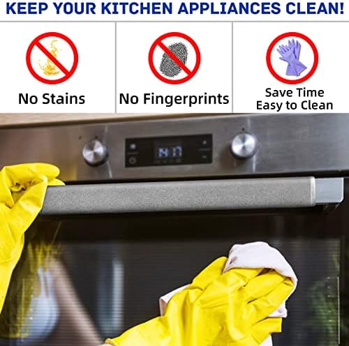MRKG Refrigerator Door Handle Covers, 4 Pieces, Washable Without Fading or Cracking, Keep Your Kitchen Appliance Clean from Smudges, Drips, Food Stains, Oil. (Gray) - Image 2