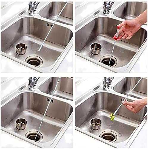 Flexible Drain Clog Remover Tool, Extra Long Plumbing Snake Hair Catcher with 4-Prong Grabber Claw, Heavy-Duty Spring Reacher for Kitchen Sink, Bathroom Tub, Sewer & Dropped Items (63 inch) - Image 6