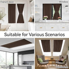 Vatge Rod Pocket Door Window Curtain - Front Door Panel Curtain for Back Doors, 36 x 72 Blackout Window Treatment Drapery for French Door, 1 Panel, W36 x L72, Brown - Image 6