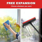 Professional 8.1" 2 in 1 Window Squeegee with 16" Long Handle,Car Squeegee for Gas Station,Home,Car，Glass,Shower,Outdoor High Window Cleaning - Image 3