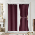 Vatge Christmas Wine Red Blackout French Door Curtains - Door Curtains for Glass Door and Bedroom Door, 1 Panel, W54 x L72, Burgundy by Vatge