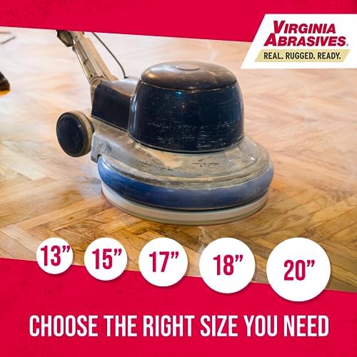 Virginia Abrasives 20" Tan Floor Maintenance Pads – Light Buffing, Scrubbing, Non-Woven, Thick Replacement Pads for Orbital Machines, 5-Pack - Image 3