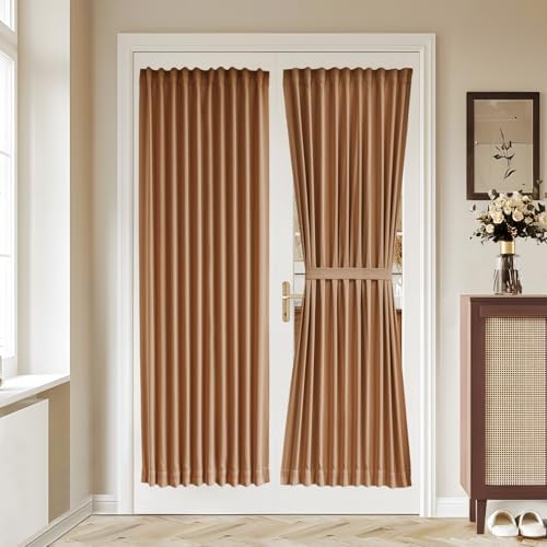 Vatge French Door Blackout Curtains - Burnt Orange Window Treatment for Kitchen & Patio Doors, 1 Panel, W36 x L72, Terracotta by Vatge