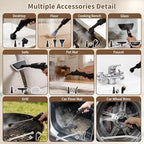 Steam Cleaner Handheld High Pressure, Portable High Power Steam Cleaner, Handheld Steam Cleaner Cleaning Grout With Large Water Tank & 18 Accessories For Car Floor Black - Image 5