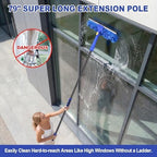Wontolf 4-in-1 Window Squeegee, 79'' Window Cleaner Tool with Extension Pole, Window Cleaning Kit with Storage Bag, Rotatable Window Washing Kit Equipment for Home, Outdoor High Windows, Glass, Shower - Image 2
