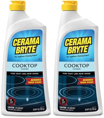 Cerama Bryte Cooktop and Stove Top Cleaner for Glass-Ceramic Surfaces, 2-28 oz by CeramaBryte