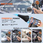 170000RPM Electric Air Duster Rechargeable Cordless Cleaner for Gaming Setup Keyboard PC Console Repair Tool with Multi Nozzles Compressed Air Alternative - Image 6