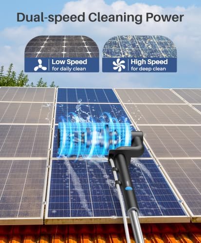 Electric Solar Panel Cleaning Brush, 20.34Ft, Soap Dispenser&Water Fed Pole - Image 4