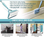 Fdit Telescopic Handle Cleaning Brush with Ergonomic Grip and Microfiber Pad for Home Restaurant Hotel Cleaning, 53 Inch Extendable (Sky-Blue) - Image 3