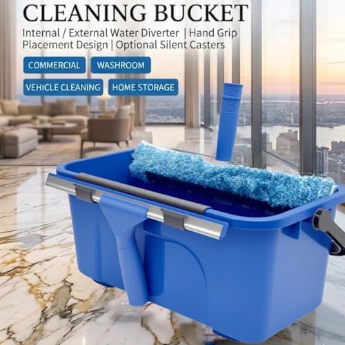 Window Cleaning Kit with 3 Gallon Bucket, 14" Window Squeegee and Scrubber with Long Handle, Professional Window Washing Equipment Cleaner Tool Streak-Free for Home, RV, Commercial Use - Image 3